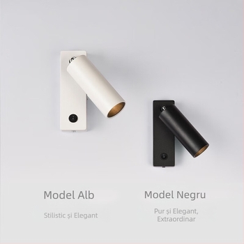 Lampă de perete modernă, personalizată, pentru lectură lângă pat, cu design minimalist, potrivită pentru sufragerie, dormitor și birou; iluminare spot și iluminare în fața oglinzii.