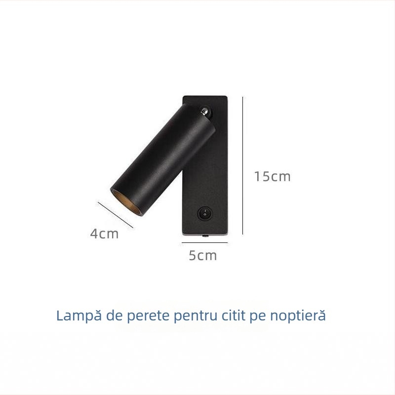 Lampă de perete modernă, personalizată, pentru lectură lângă pat, cu design minimalist, potrivită pentru sufragerie, dormitor și birou; iluminare spot și iluminare în fața oglinzii.