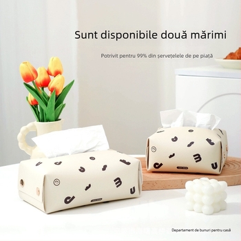 Cutie din piele pentru șervețele, pentru living și mașină – design modern minimalist, impermeabil, multifuncțional.