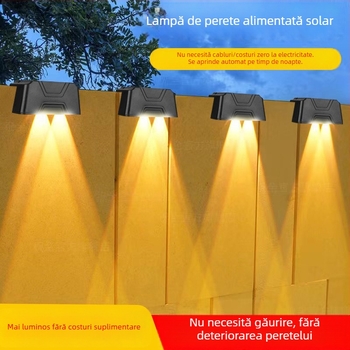 Lumină solară pentru trepte exterior — iluminare LED rezistentă la apă pentru perete, grădină și trepte