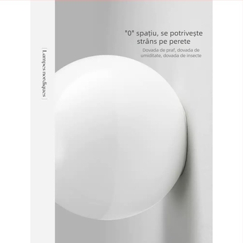 Lampă de perete din sticlă sferică, stil nordic minimalist, design de designer pentru living și dormitor