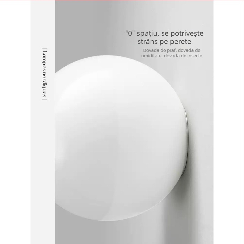 Lampă de perete din sticlă sferică, stil nordic minimalist, design de designer pentru living și dormitor
