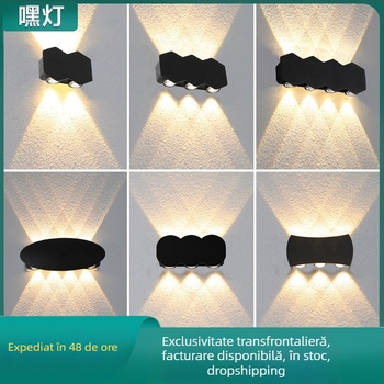 Lampă de perete exterioară cu două capete, rezistentă la apă, lampă pentru terasă și grădină, iluminat decorativ pentru sufragerie și dormitor, personalizabil