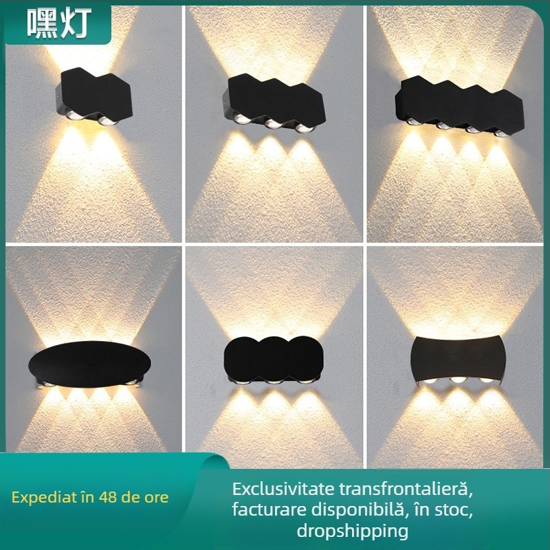 Lampă de perete exterioară cu două capete, rezistentă la apă, lampă pentru terasă și grădină, iluminat decorativ pentru sufragerie și dormitor, personalizabil