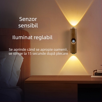 Lampă de perete RGB cu gradient de culori, montare magnetică, senzor de mișcare, reîncărcabilă