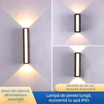 Lumină de perete LED pentru exterior, bandă lungă — design minimalist pentru vilă și curte, rezistentă la apă, personalizabil