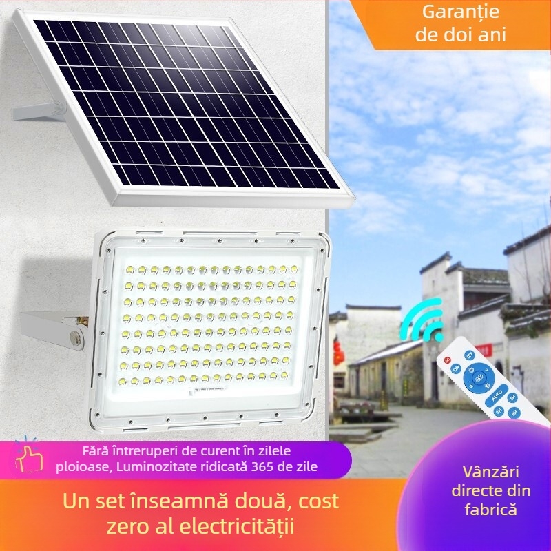 Lumină solară de exterior – lampă de perete LED pentru grădină, IP65, rezistentă la apă, cu telecomandă