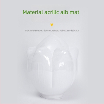 Abajur acrilic în formă de lotus, vârf ascuțit, pentru stâlpi de iluminat curte, lămpi de perete și felinare stradale