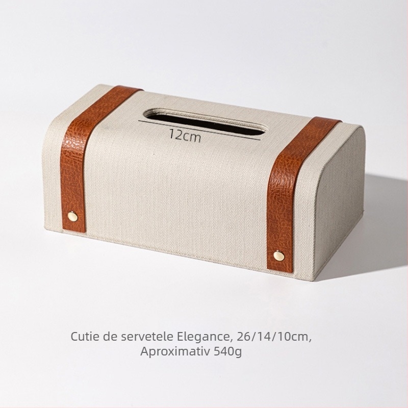 Cutie de șervețele din piele pentru living, design de masă, stil Instagram