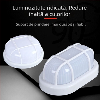 LED lampă de perete, rezistentă la umezeală, design mare rotund-oval, pentru coridor exterior, etanșă, anti-țânțari
