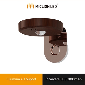 Lampă de perete magnetică, reîncărcabilă, pentru dormitor și hol – lampă de veghe, fără găuri