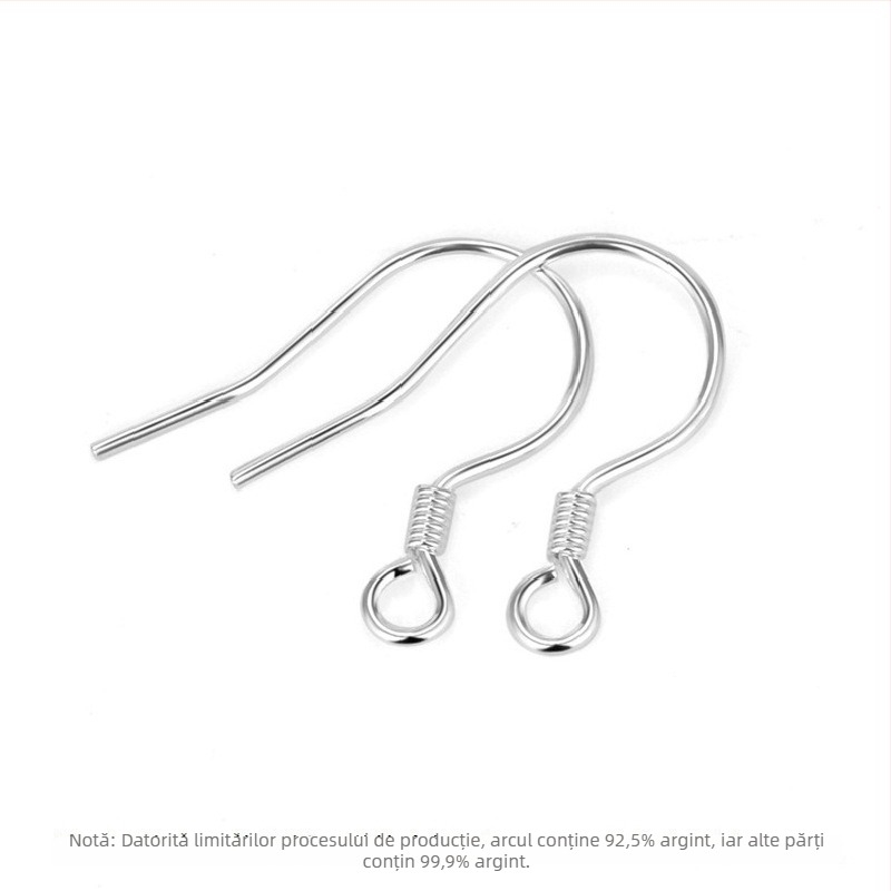 Cărlige pentru cercei din argint S999 – argint pur, cercei semi-fini pentru proiecte DIY bijuterii, accesorii din argint
