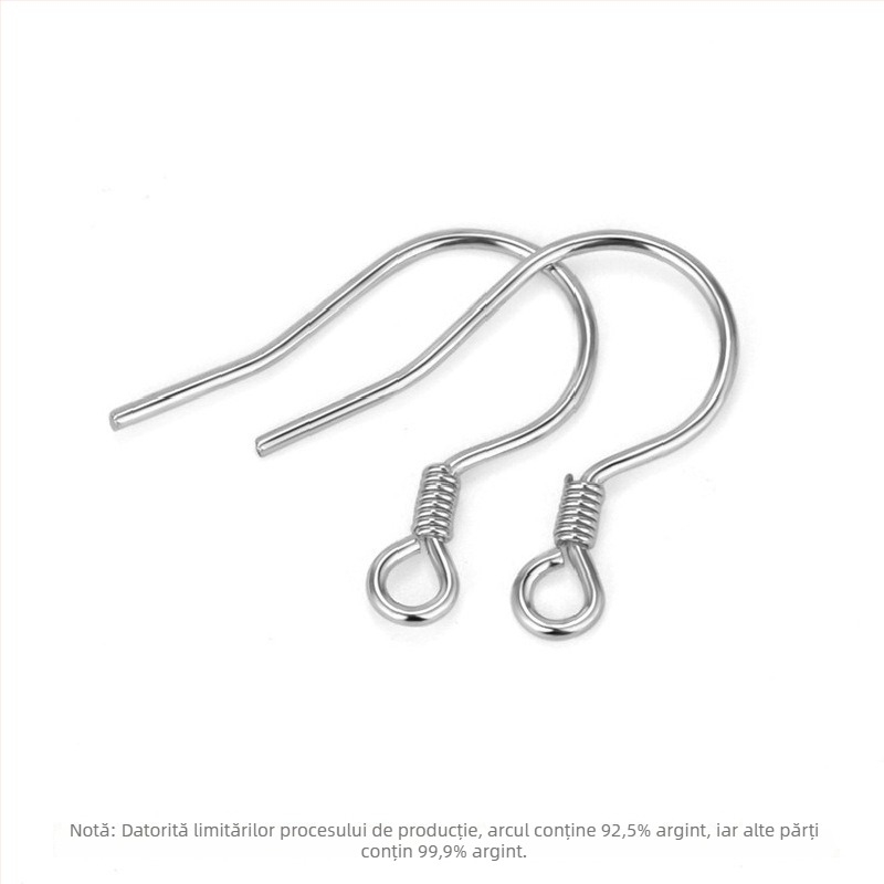 Cărlige pentru cercei din argint S999 – argint pur, cercei semi-fini pentru proiecte DIY bijuterii, accesorii din argint