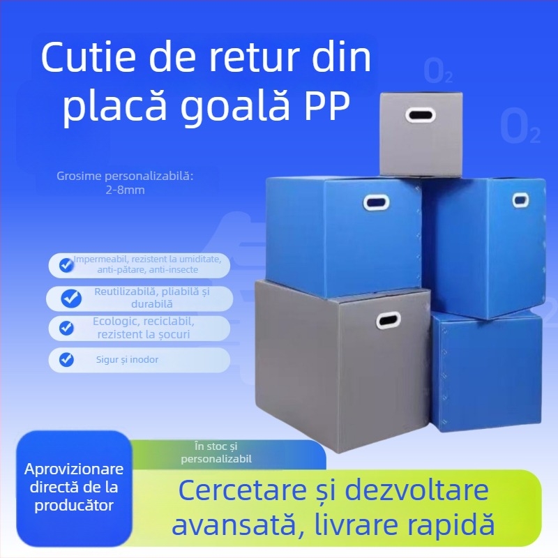 Cutie pliabilă din plastic impermeabil, cu panou ondulat pentru mutare și depozitare