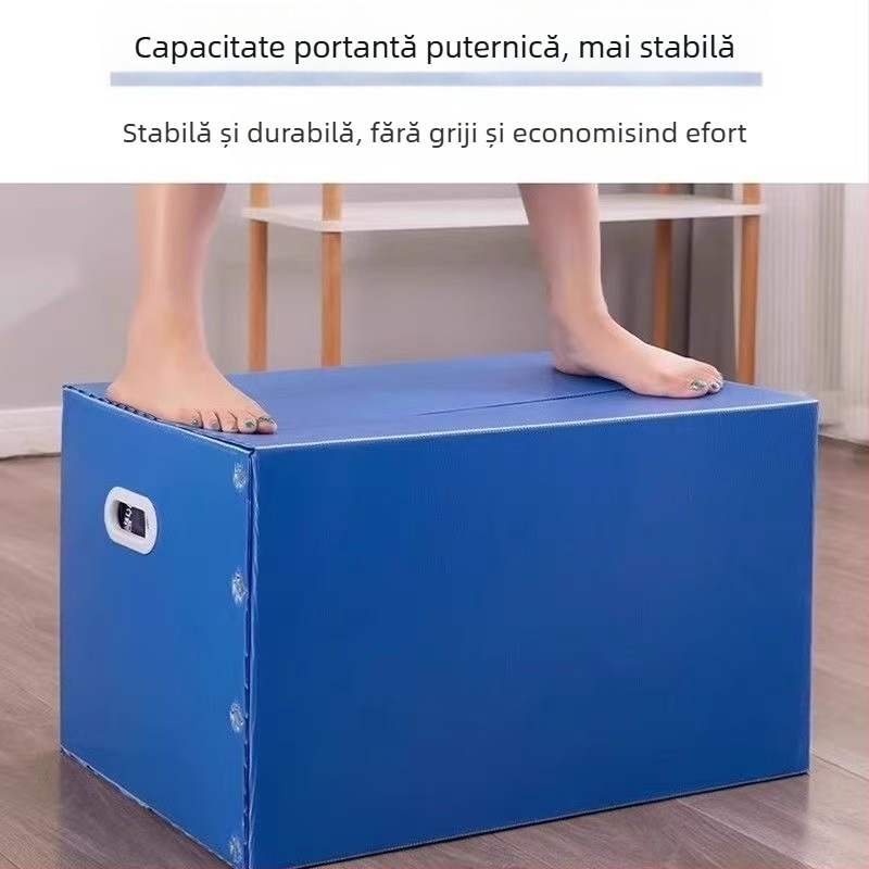Cutie pliabilă din plastic impermeabil, cu panou ondulat pentru mutare și depozitare