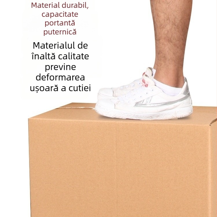 Cutie din carton ondulat, 65 cm lungime, cinci straturi, extra rigidă, pentru ambalare și mutare