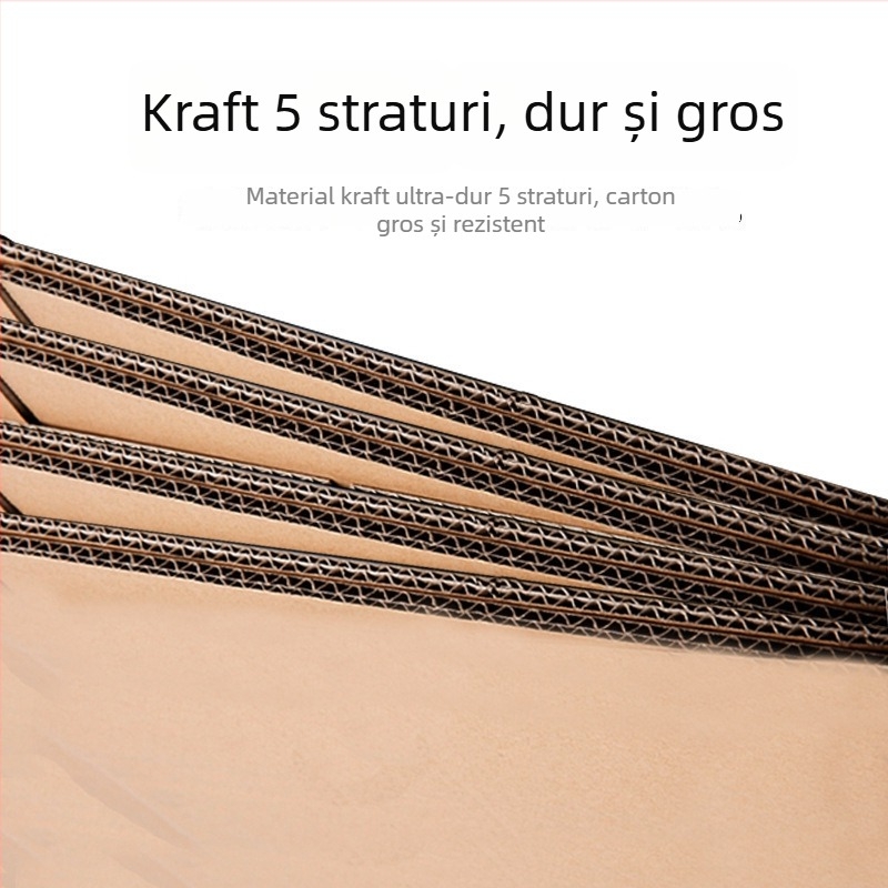 Cutie din carton ondulat, 65 cm lungime, cinci straturi, extra rigidă, pentru ambalare și mutare