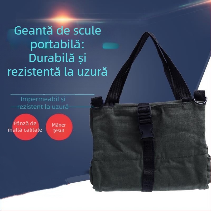 Trusă portabilă de scule pentru electrician, husă de depozitare din țesătură Oxford pentru portbagajul mașinii, pliabilă, cu compartimente multiple