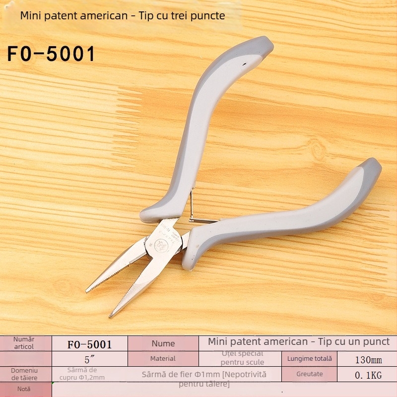 FO-5001 Clește pentru bijuterii, mini, 5 inch, lucrat manual