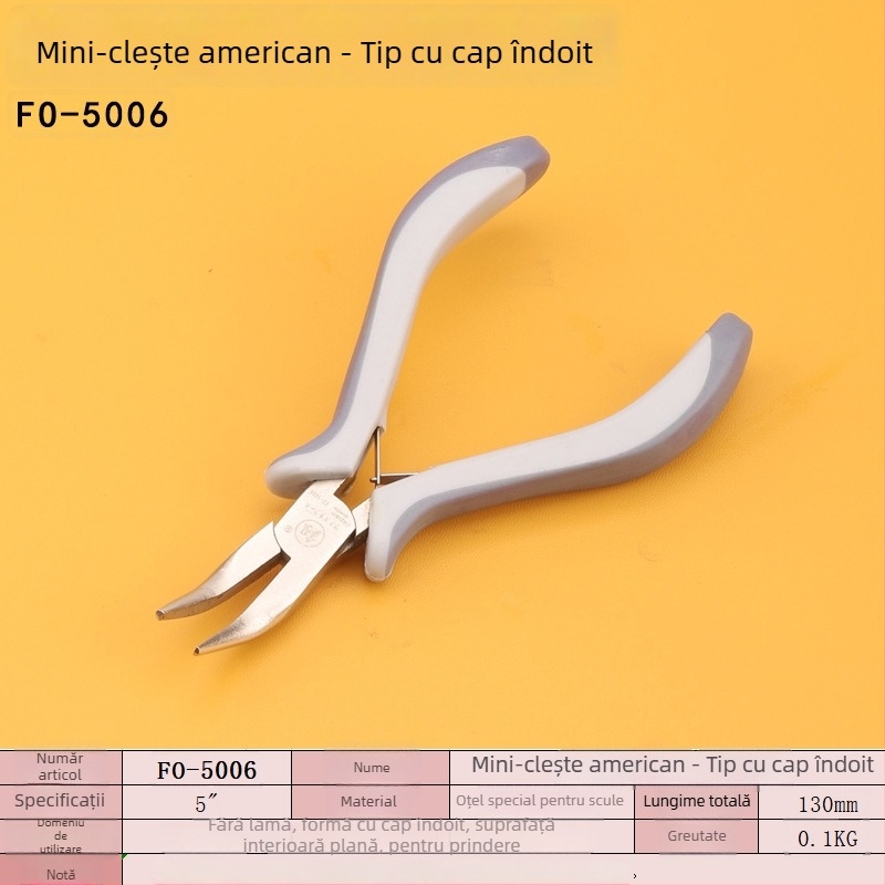 FO-5001 Clește pentru bijuterii, mini, 5 inch, lucrat manual
