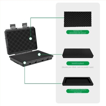 Cutie de depozitare impermeabilă pentru accesorii și instrumente de precizie, cutie compactă de protecție pentru obiective, rezistentă la cădere