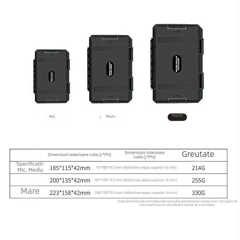 Cutie de depozitare impermeabilă pentru accesorii și instrumente de precizie, cutie compactă de protecție pentru obiective, rezistentă la cădere