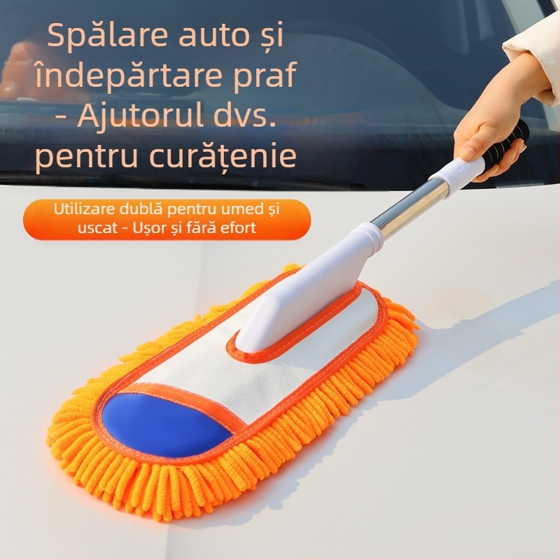 Mop de spălat auto cu mâner curbat și peri moi
