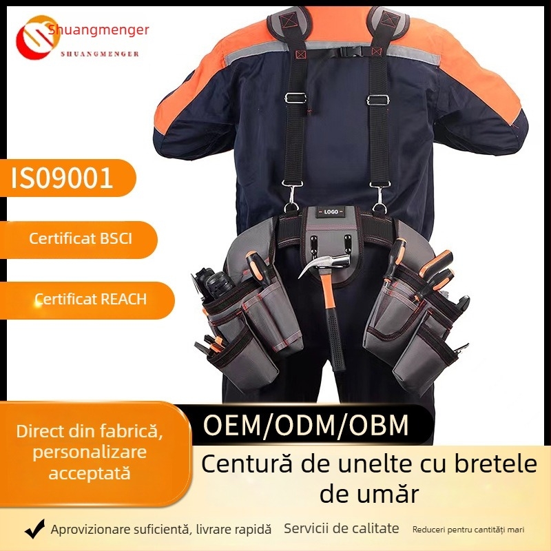 Borsetă de unelte personalizabilă cu curea, capacitate mare, organizator modular de instrumente, portabilă