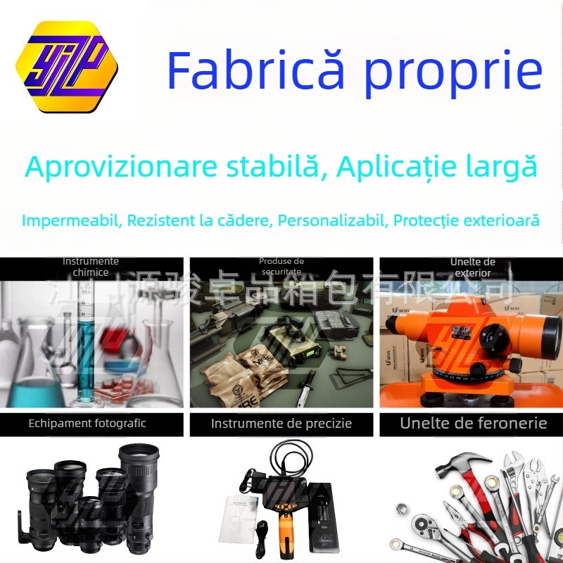 Cutie de scule din plastic PP rezistentă la șocuri, portabilă pentru instrumente și echipament, spațiu de depozitare pentru accesorii hardware și instrumente de măsurare/testare