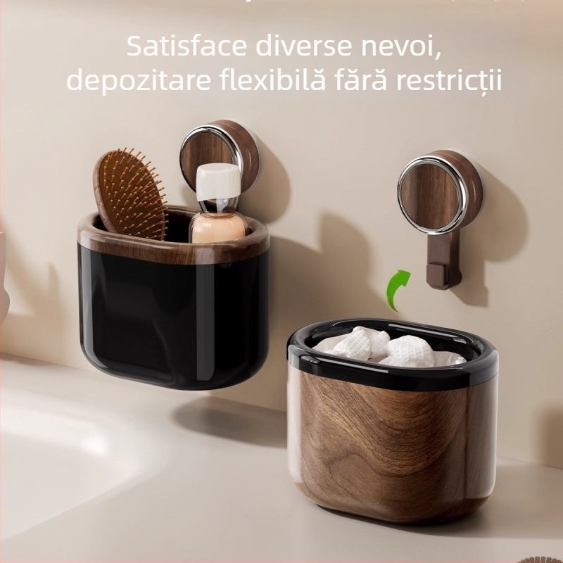 Raft de depozitare cu ventuză pentru prosoape de față, montat pe perete, baie