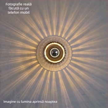 Lampă de perete din sticlă, în stil japonez, pentru hol, balcon, coridor și scară; design nordic retro