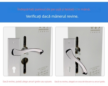 Jin Xiduo 170 mm corp de încuietoare pentru uși interioare din lemn, oțel inoxidabil, mecanism silențios cu arc