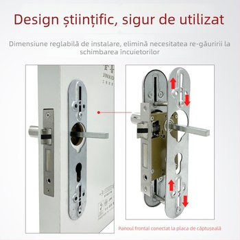 Jin Xiduo 170 mm corp de încuietoare pentru uși interioare din lemn, oțel inoxidabil, mecanism silențios cu arc
