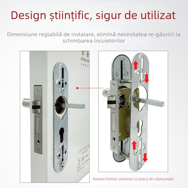 Jin Xiduo 170 mm corp de încuietoare pentru uși interioare din lemn, oțel inoxidabil, mecanism silențios cu arc