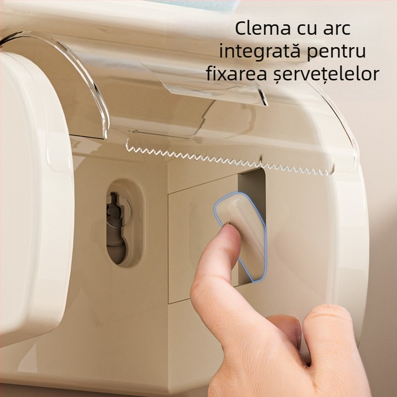 Suport de hârtie pe perete, fără găuri, impermeabil, cu ventuză pentru baie