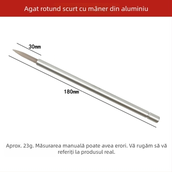 Instrument pentru întreținerea bijuteriilor și lustruirea metalelor, cu mâner din aluminiu și vârf de agăt, pentru lustruire (aur, argint, cupru, oțel inoxidabil)