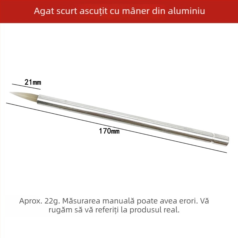 Instrument pentru întreținerea bijuteriilor și lustruirea metalelor, cu mâner din aluminiu și vârf de agăt, pentru lustruire (aur, argint, cupru, oțel inoxidabil)