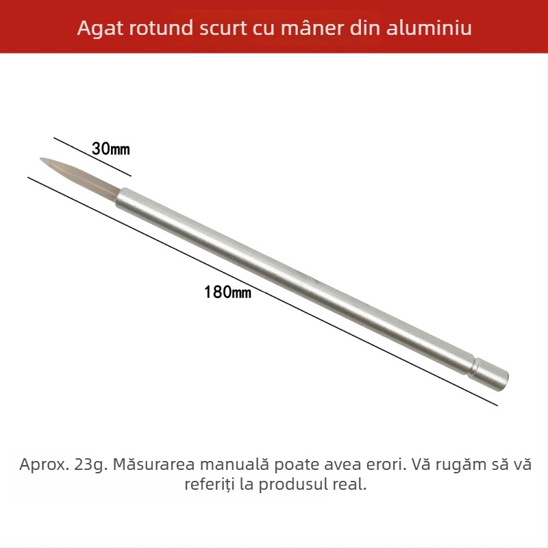 Instrument pentru întreținerea bijuteriilor și lustruirea metalelor, cu mâner din aluminiu și vârf de agăt, pentru lustruire (aur, argint, cupru, oțel inoxidabil)
