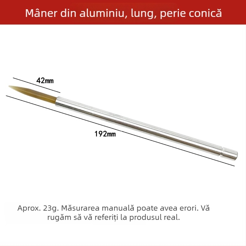 Instrument pentru întreținerea bijuteriilor și lustruirea metalelor, cu mâner din aluminiu și vârf de agăt, pentru lustruire (aur, argint, cupru, oțel inoxidabil)