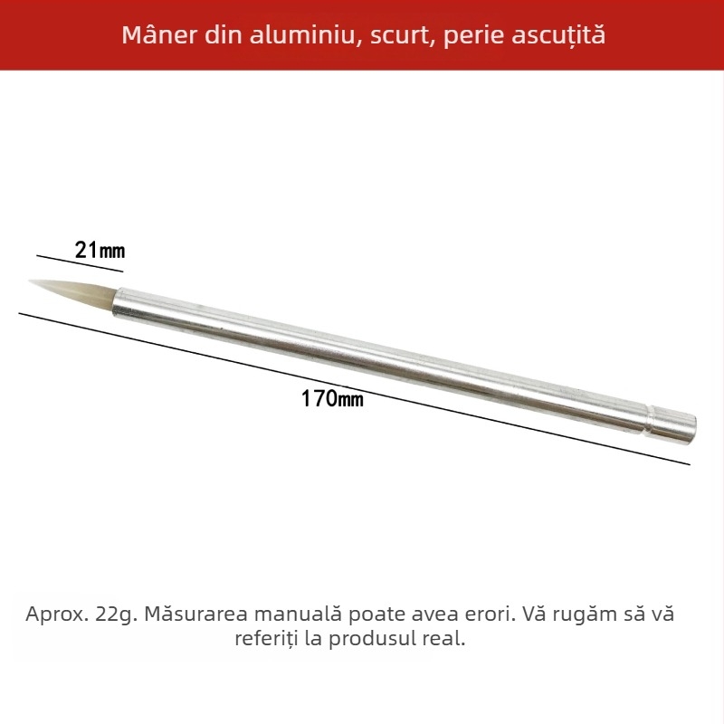 Instrument pentru întreținerea bijuteriilor și lustruirea metalelor, cu mâner din aluminiu și vârf de agăt, pentru lustruire (aur, argint, cupru, oțel inoxidabil)