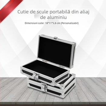Cutie de scule din aliaj de aluminiu, neagră, multifuncțională, pentru călătorii în aer liber