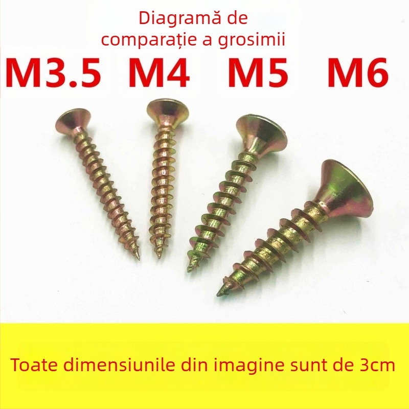 Șuruburi autofiletante galvanizate pentru plăci din fibre, cu cap conic, rezistente