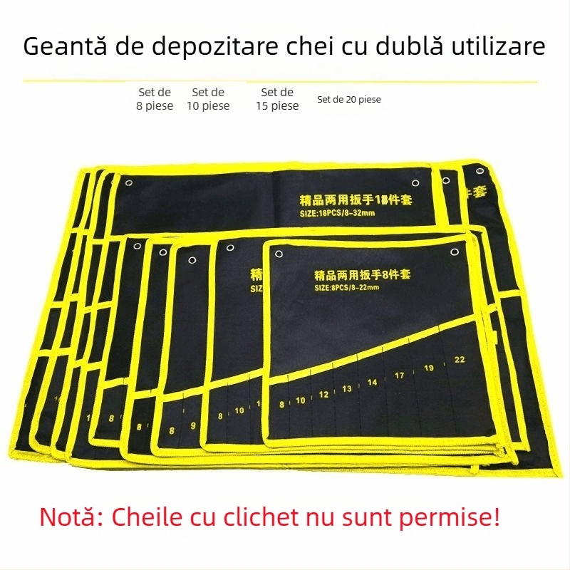 Geantă portabilă pentru organizarea uneltelor – rolă de depozitare pentru chei și unelte pentru reparații auto
