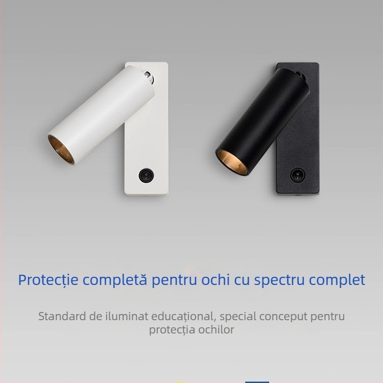 Lampa de perete cu spectru complet pentru protecția ochilor, lampă de citit reglabilă lângă pat pentru living, dormitor și birou, LED creativ