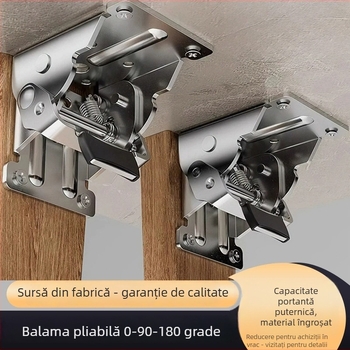 Balama pliabilă cu blocare la 90° pentru picioarele mesei, masă de cafea și masă de dining, accesorii de extindere, cu blocare dublă