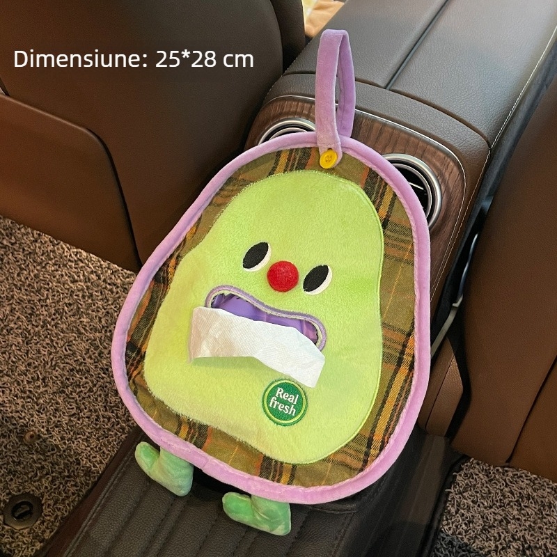 Apple Car cutie pentru șervețele din țesătură, atârnată, pentru mașină și sufragerie, organizator de depozitare multifuncțional