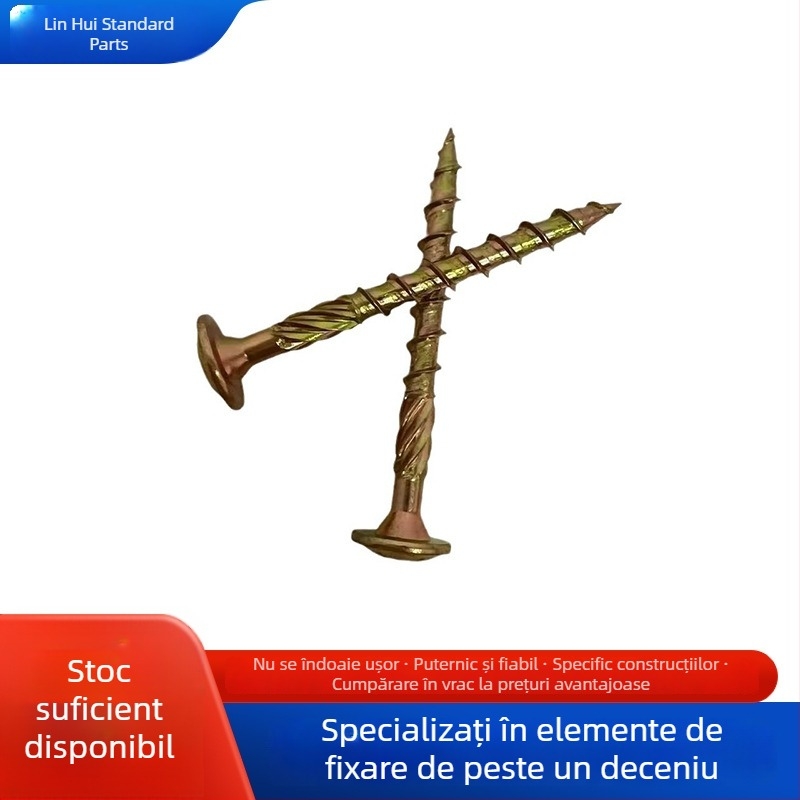 Linhui lh24005 Cuie din oțel carbon galvanizate, cap canelat, pentru tâmplărie, ambalare și uși de dulap, utilizare în interior