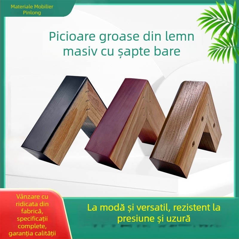 Picioare din lemn masiv în stil nordic, cu suporturi drepte și în formă de L pentru dulapuri, canapele, măsuțe de cafea și paturi