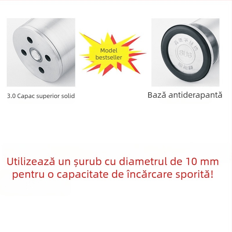 Picioare de mobilier din oțel inoxidabil 304, pentru canapele, dulapuri și măsuțe, picioare reglabile