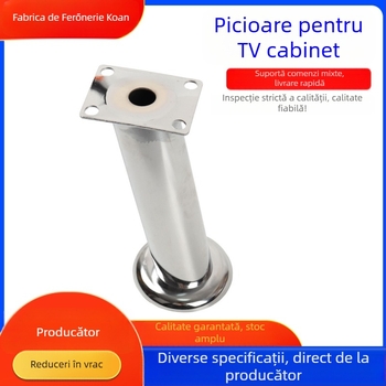 Picioare cilindrice electroplate pentru dulap de televizor, cu picioare reglabile și accesorii pentru mobilier
